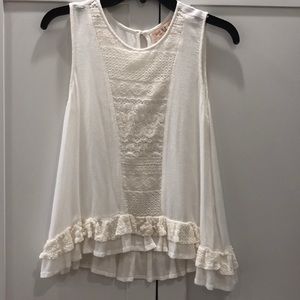 Zoe & Rose pretty girls tank. Cream off-white